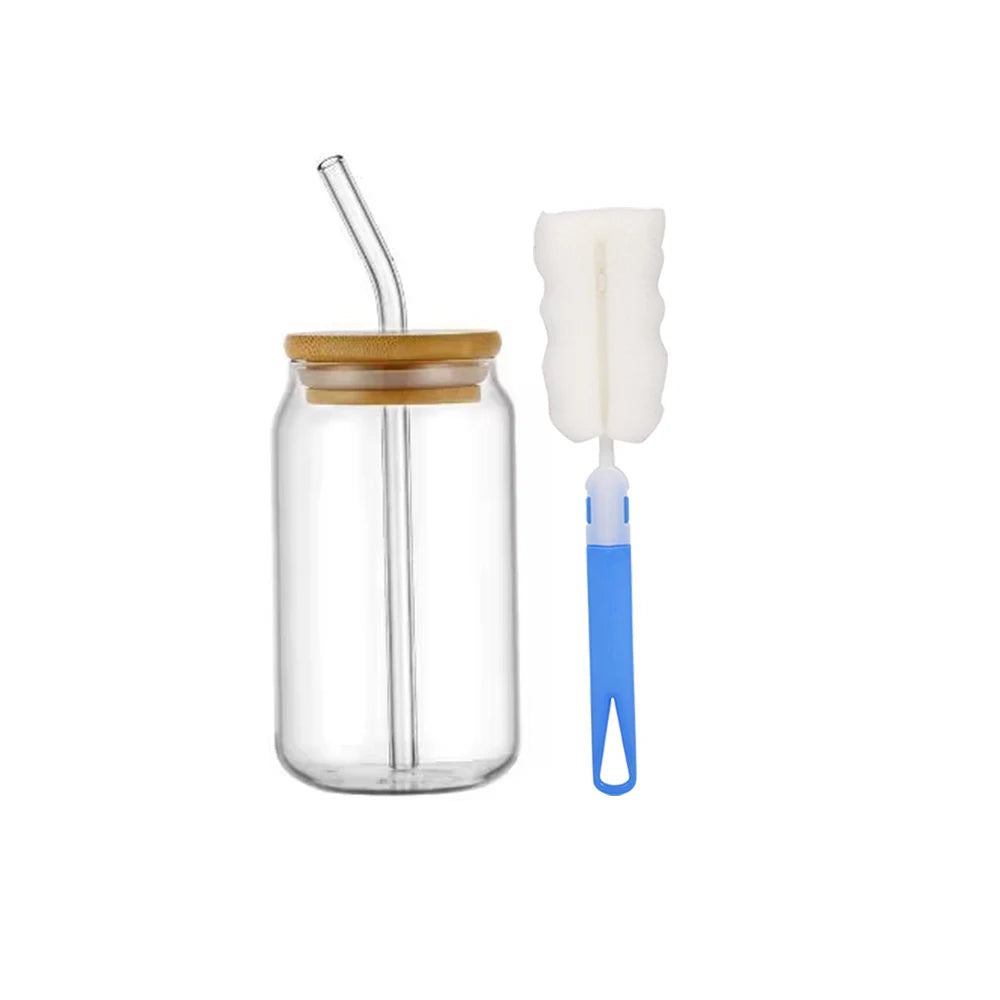 Mason Jar Coffee Mug with Straws