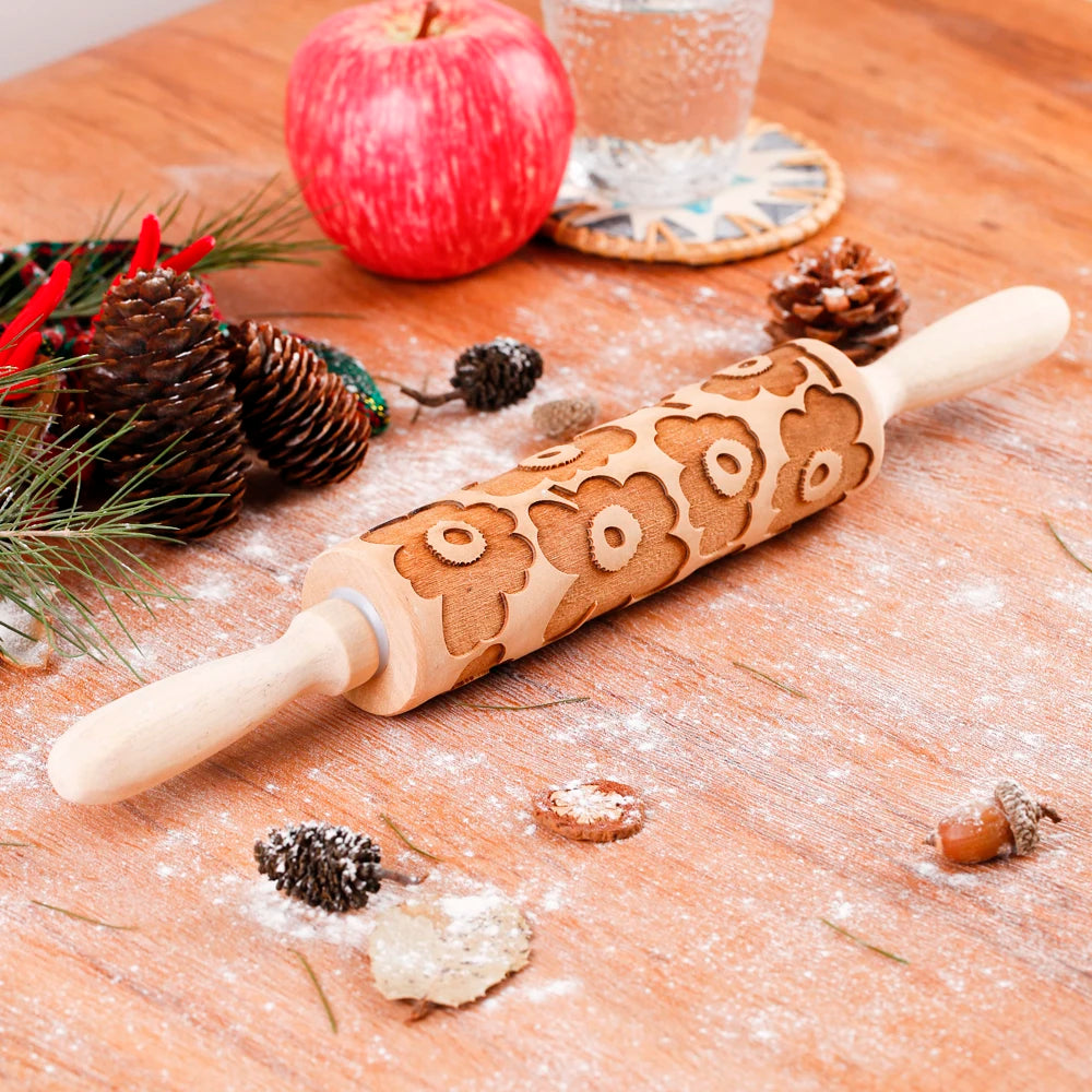 Wooden Embossed Rolling Pin for Pastry