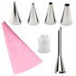 6-Piece Reusable Pastry Bag & Icing Piping Tips Set