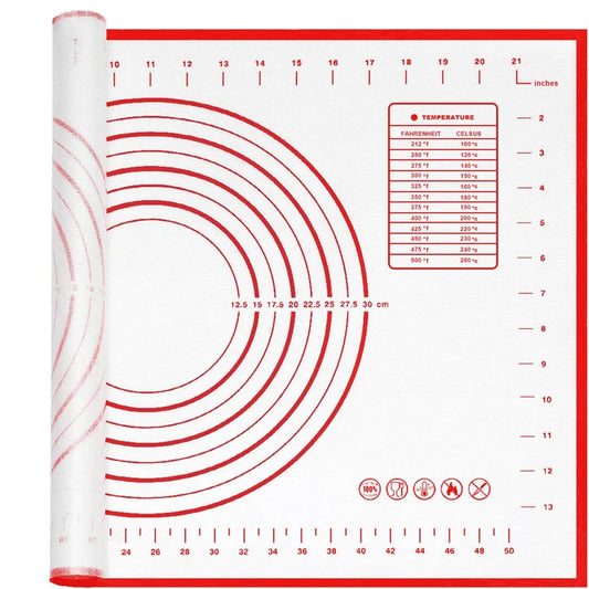 Extra Thick Silicone Pastry Mat with Measurements