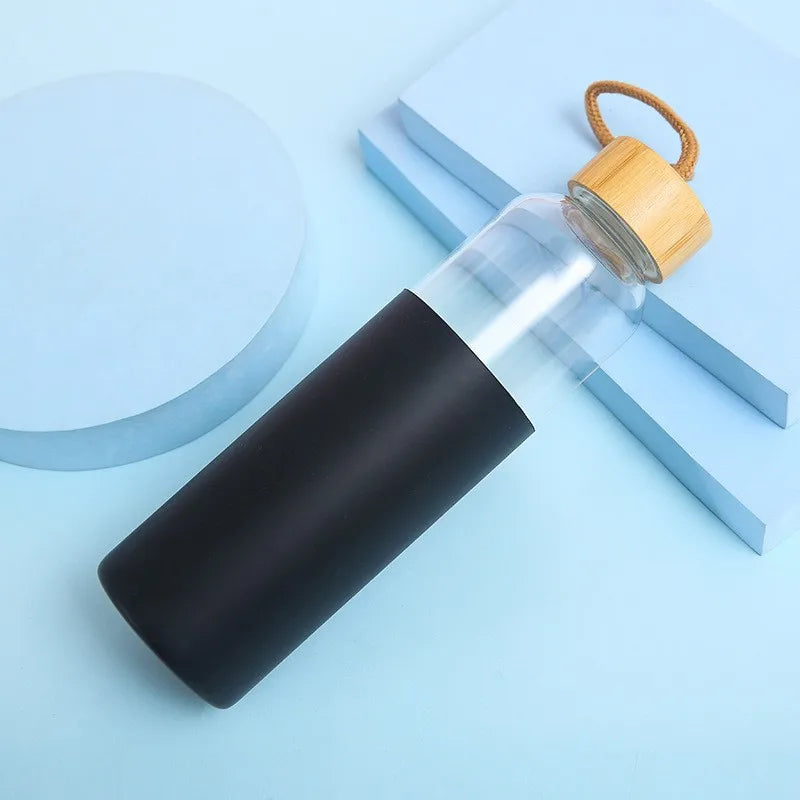 500ml Glass Water Bottle with Silicone Sleeve