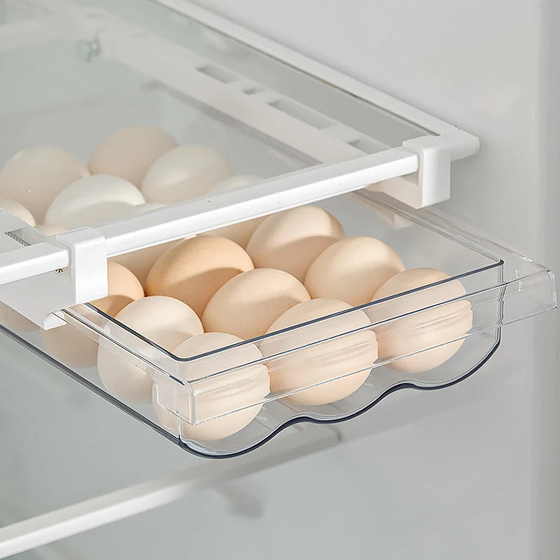 Clear Egg Storage Container with Pull-Out Handle