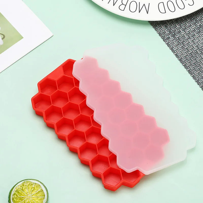 Honeycomb Silicone Ice Block Mold with Lids