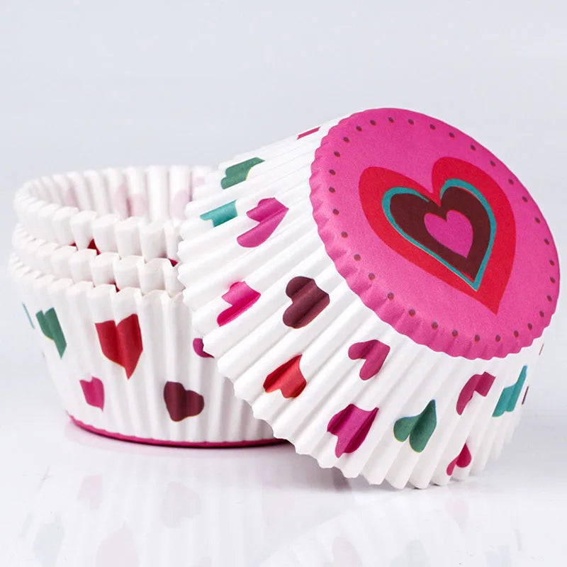 100 Pieces Cupcake Paper Cups & Cake Box Set