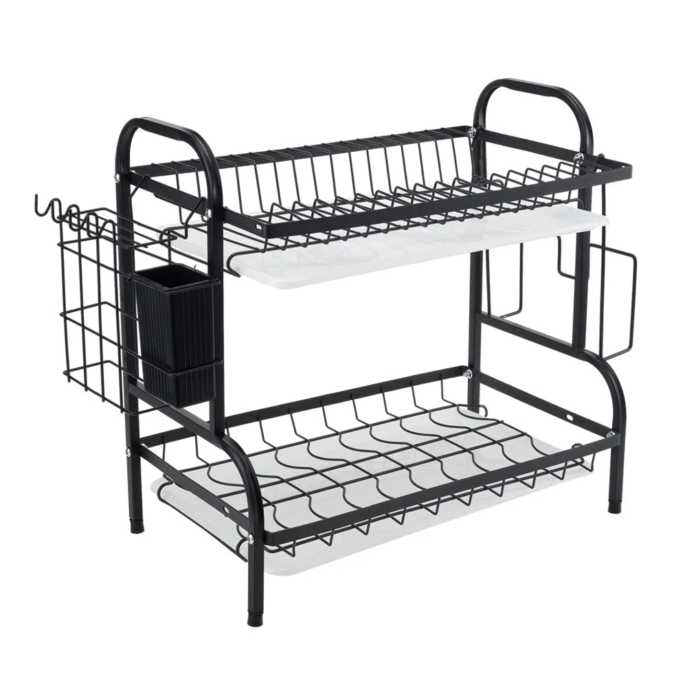 2-Tier Steel Dish Drying Rack